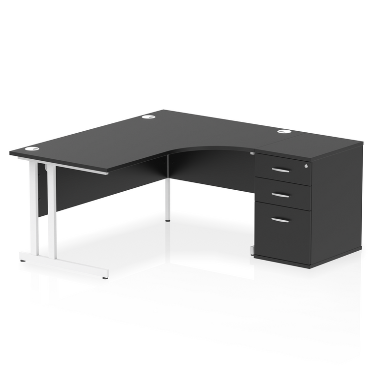 Impulse 1600mm Cantilever Right Crescent Desk Workstation