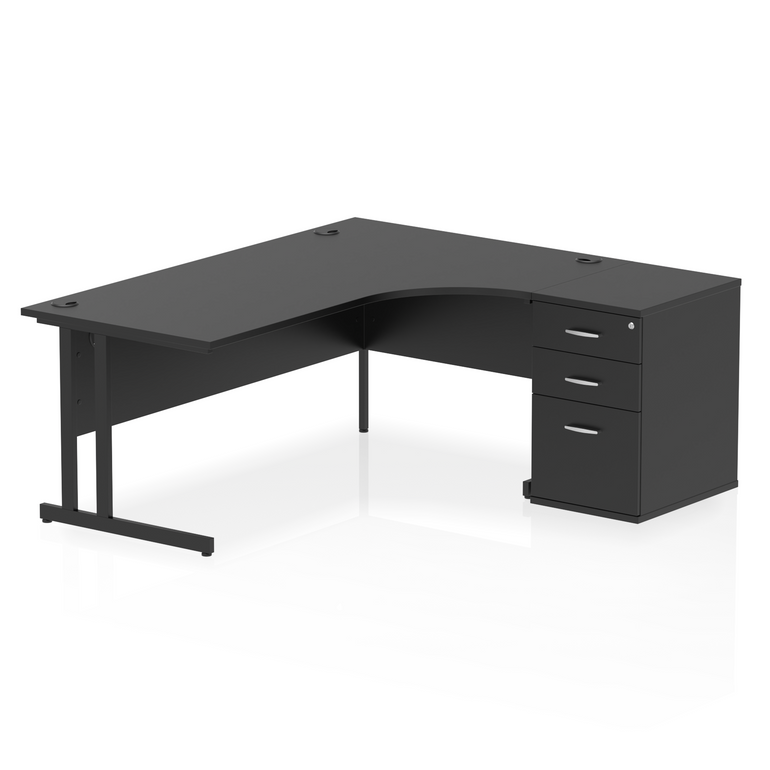 Impulse 1800mm Cantilever Right Crescent Desk Workstation