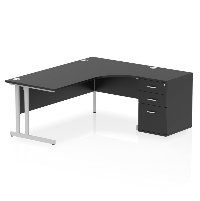 Impulse 1800mm Cantilever Right Crescent Desk Workstation