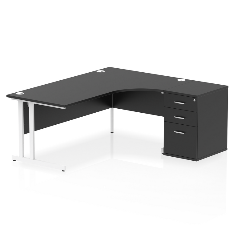 Impulse 1800mm Cantilever Right Crescent Desk Workstation