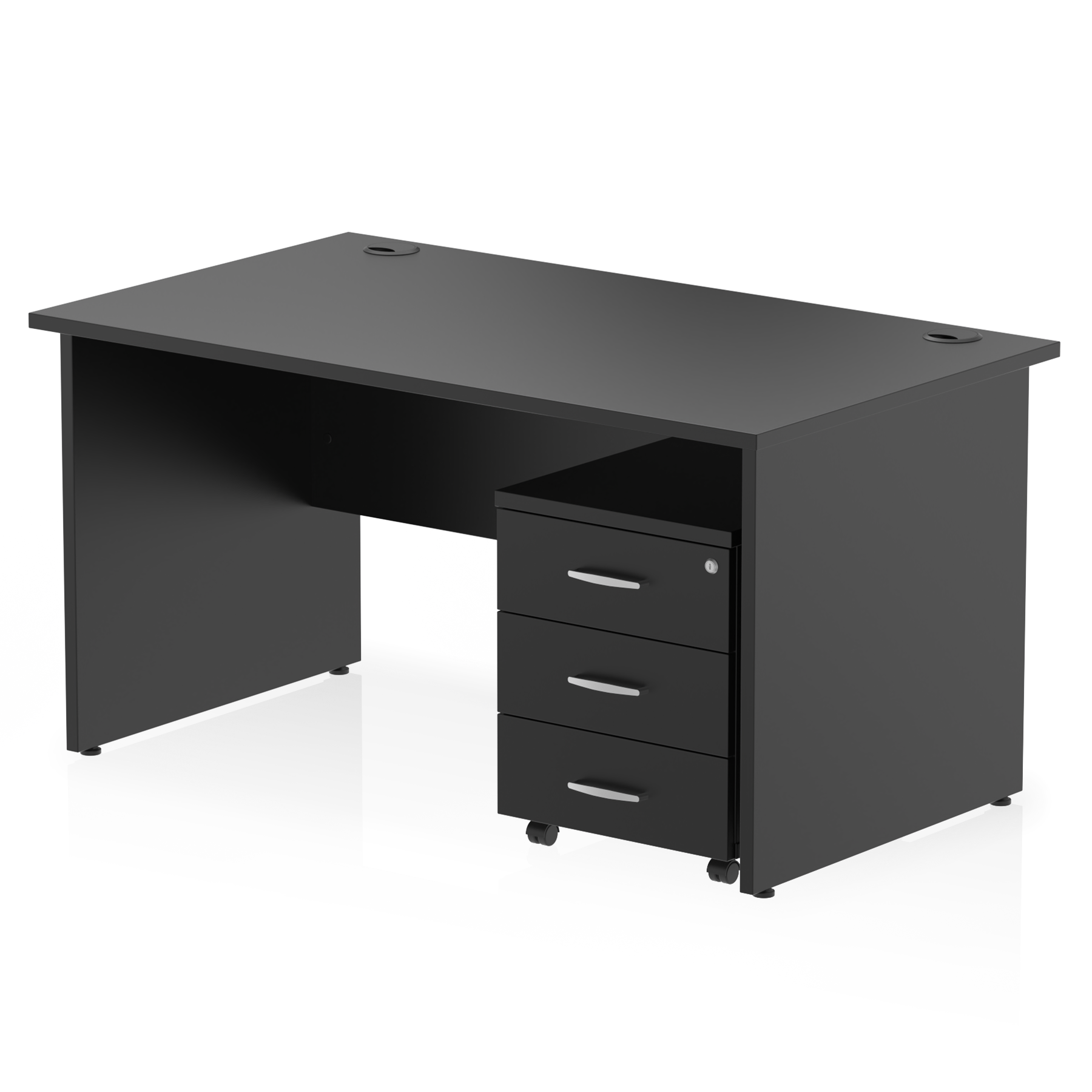 Impulse Panel End Straight Desk With Mobile Pedestal