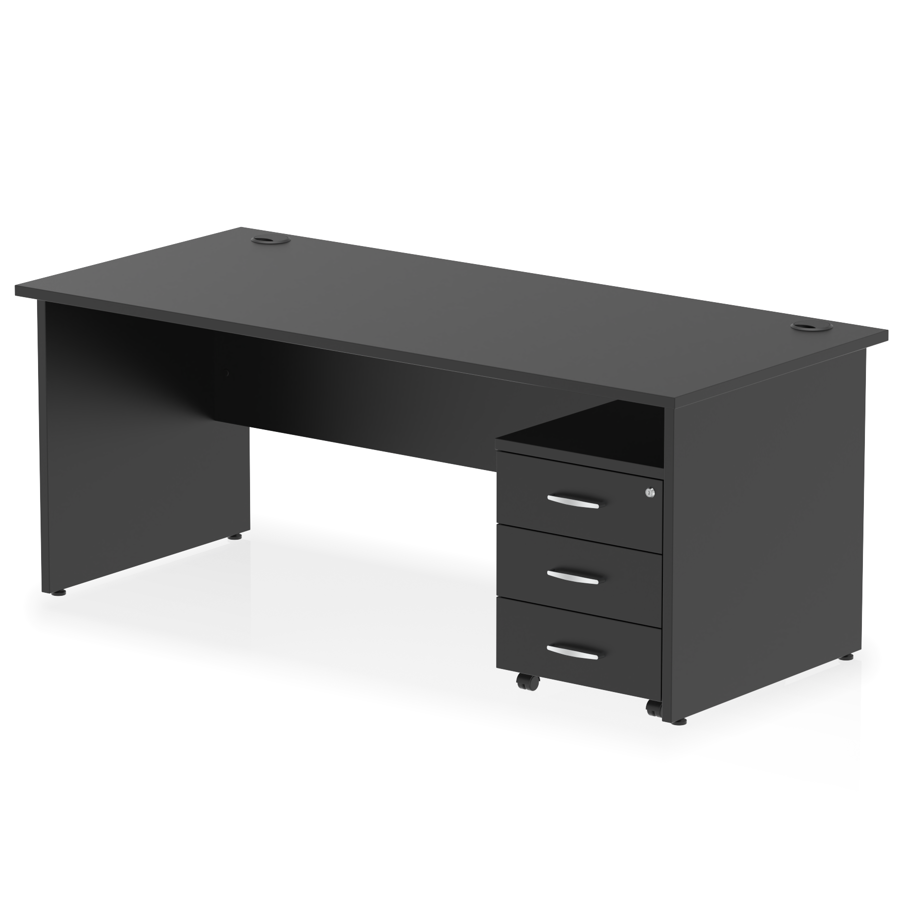 Impulse Panel End Straight Desk With Mobile Pedestal