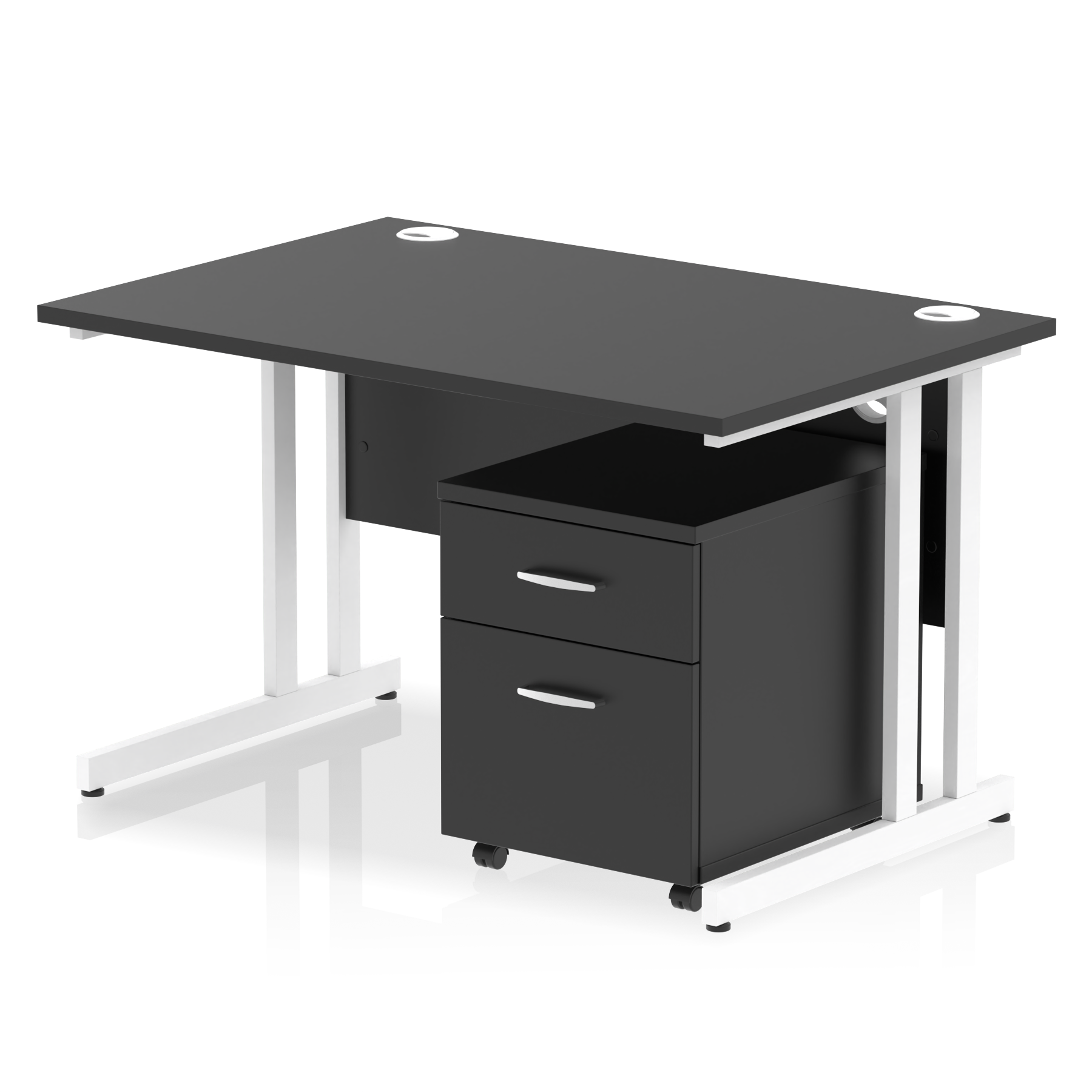 Impulse 1200mm Cantilever Straight Desk With Mobile Pedestal