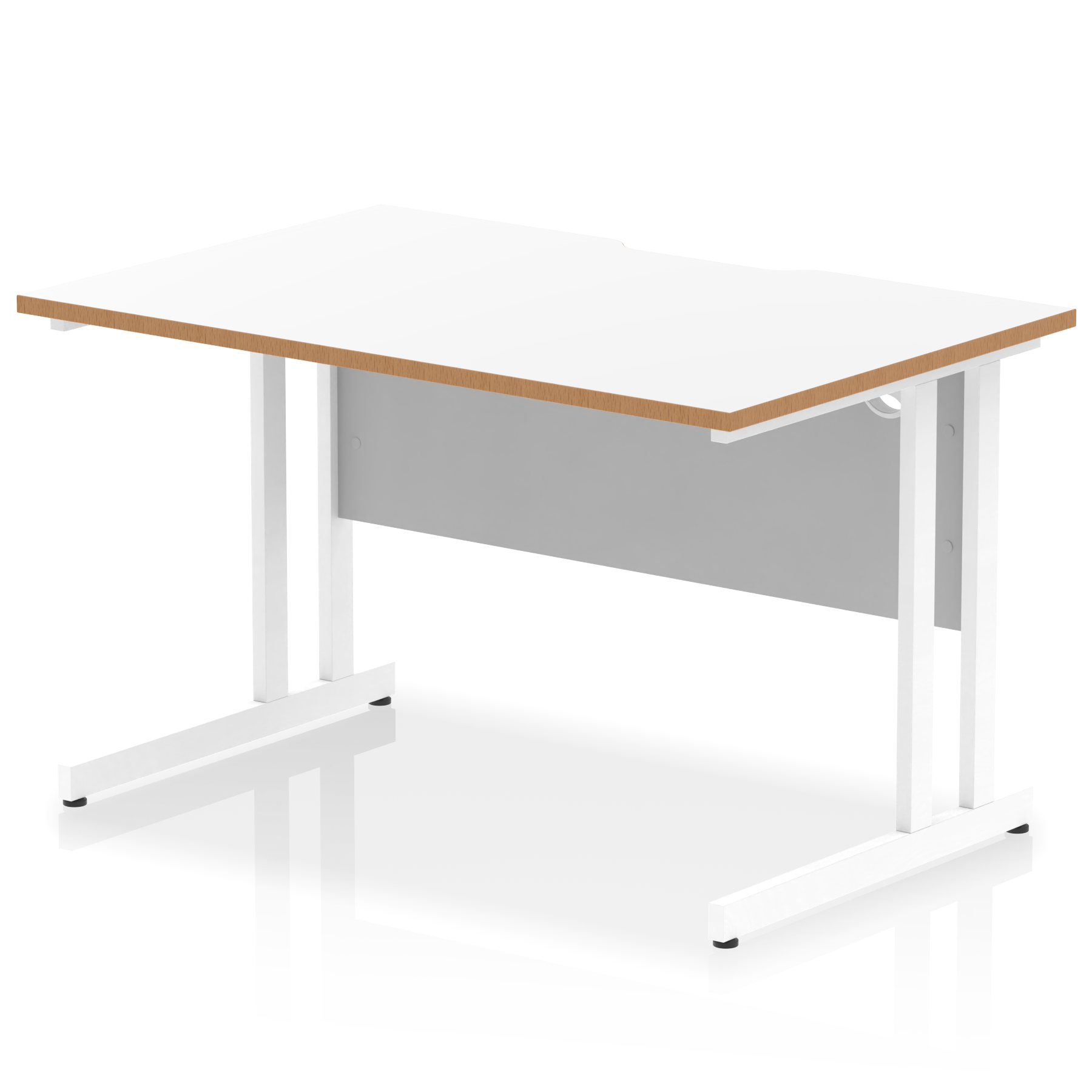 Impulse Scalloped Edge 1200mm Straight Desk Cantilever Leg