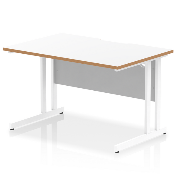 Impulse Scalloped Edge 1200mm Straight Desk Cantilever Leg