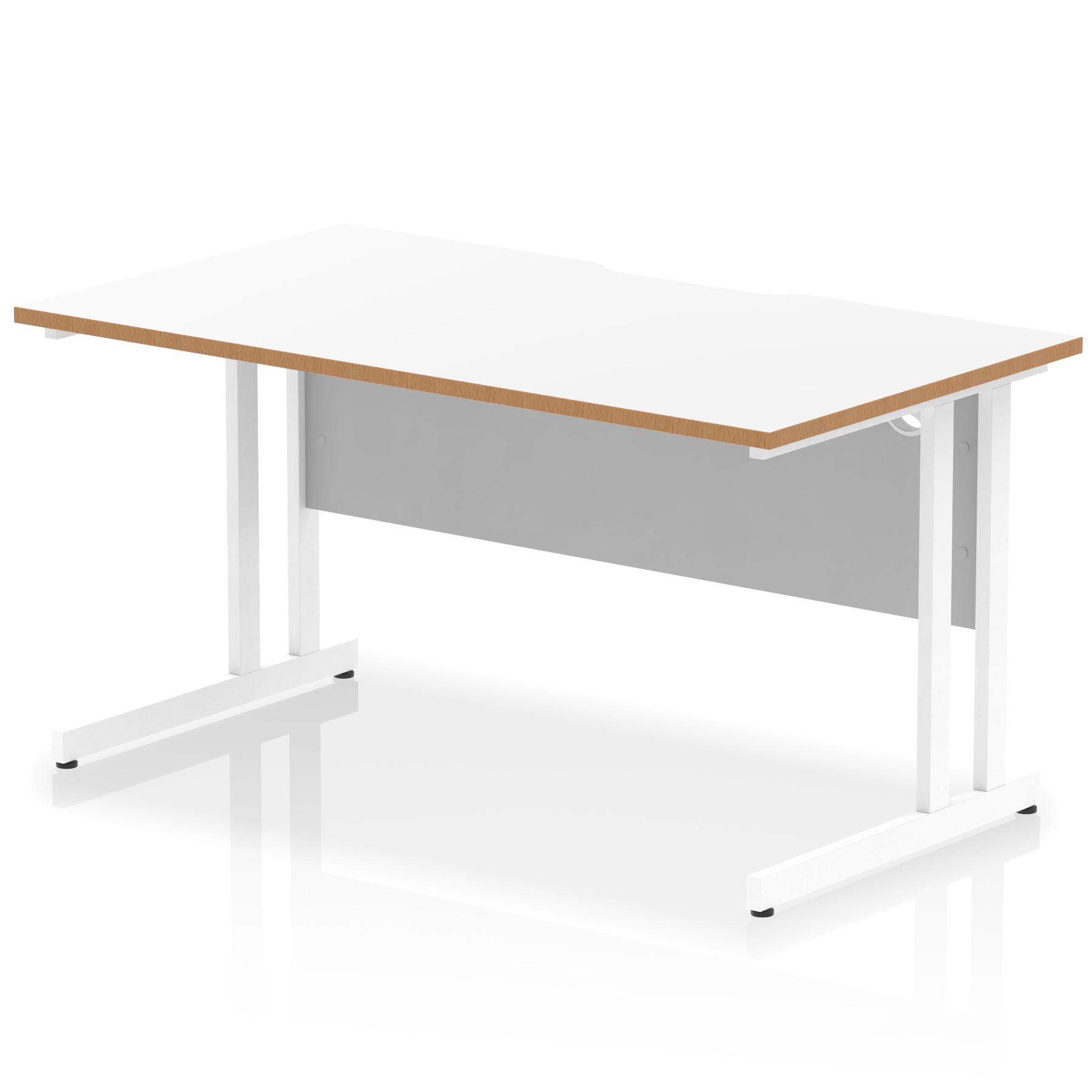 Impulse Scalloped Edge 1400mm Straight Desk Cantilever Leg