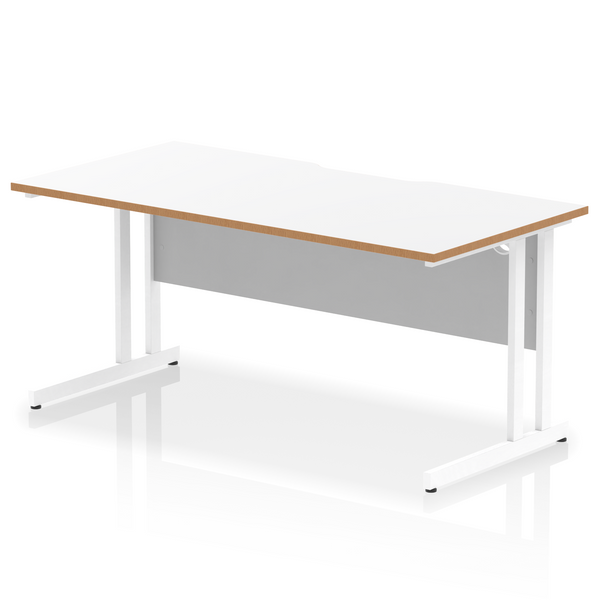 Impulse Scalloped Edge 1600mm Straight Desk Cantilever Leg