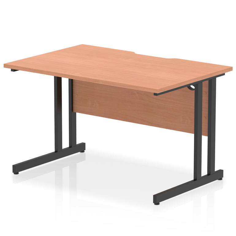 Impulse Scalloped Edge 1200mm Straight Desk Cantilever Leg