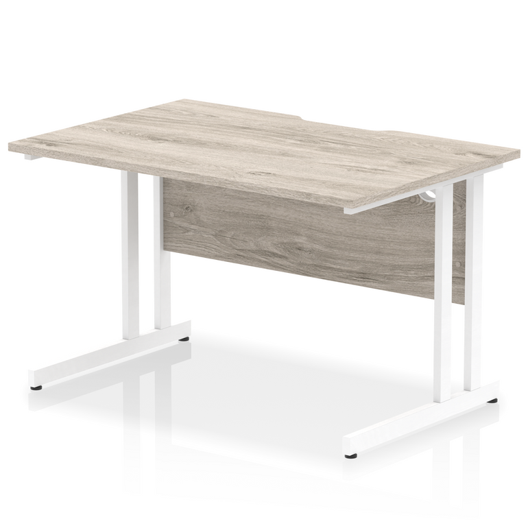 Impulse Scalloped Edge 1200mm Straight Desk Cantilever Leg