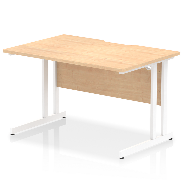 Impulse Scalloped Edge 1200mm Straight Desk Cantilever Leg