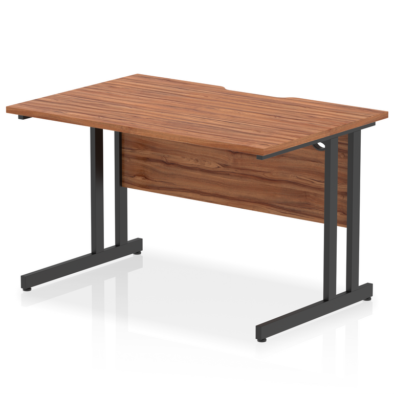 Impulse Scalloped Edge 1200mm Straight Desk Cantilever Leg