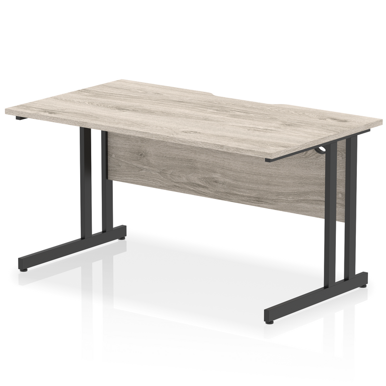 Impulse Scalloped Edge 1400mm Straight Desk Cantilever Leg