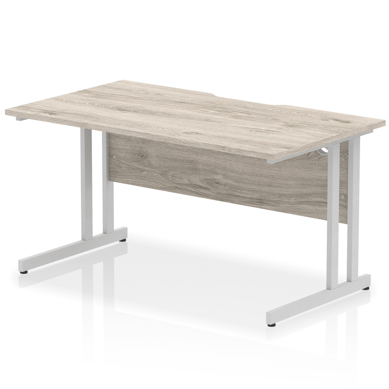 Impulse Scalloped Edge 1400mm Straight Desk Cantilever Leg