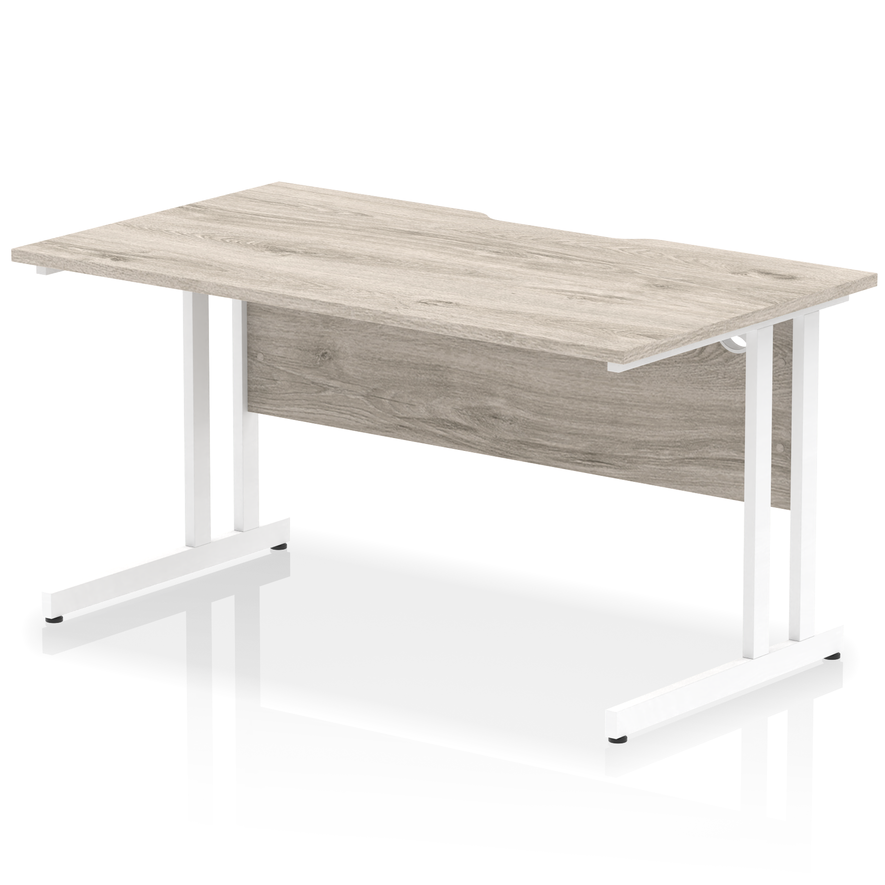 Impulse Scalloped Edge 1400mm Straight Desk Cantilever Leg