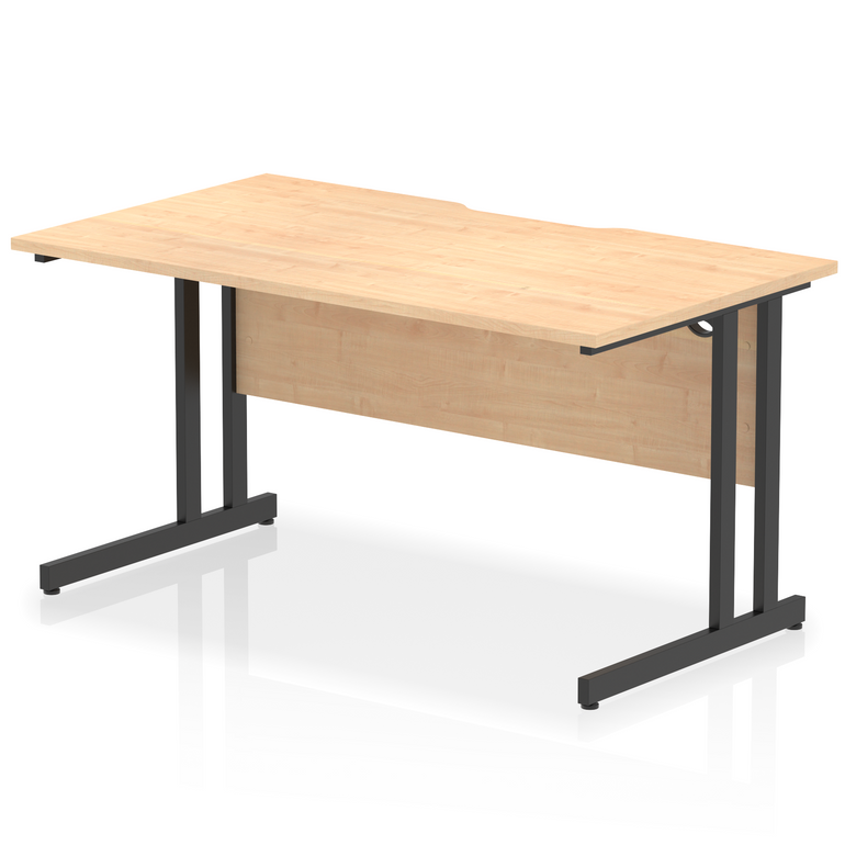 Impulse Scalloped Edge 1400mm Straight Desk Cantilever Leg