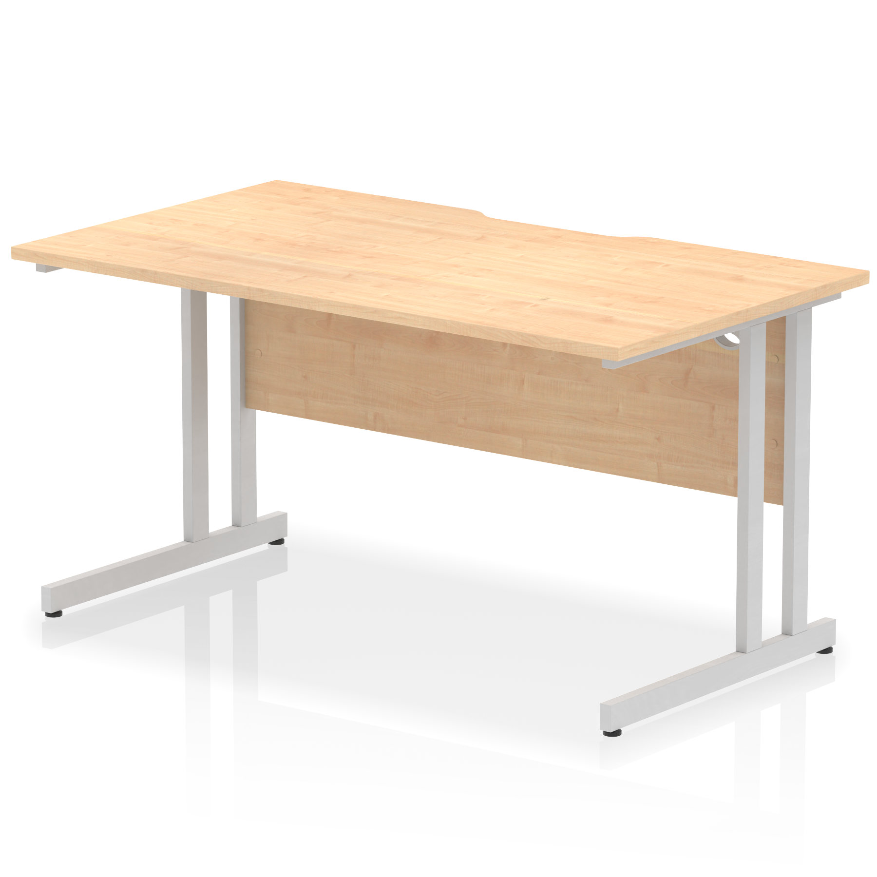 Impulse Scalloped Edge 1400mm Straight Desk Cantilever Leg