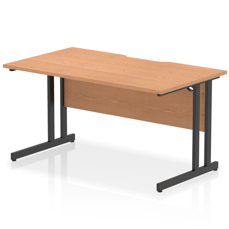 Impulse Scalloped Edge 1400mm Straight Desk Cantilever Leg