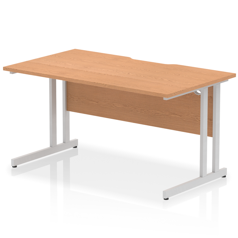 Impulse Scalloped Edge 1400mm Straight Desk Cantilever Leg