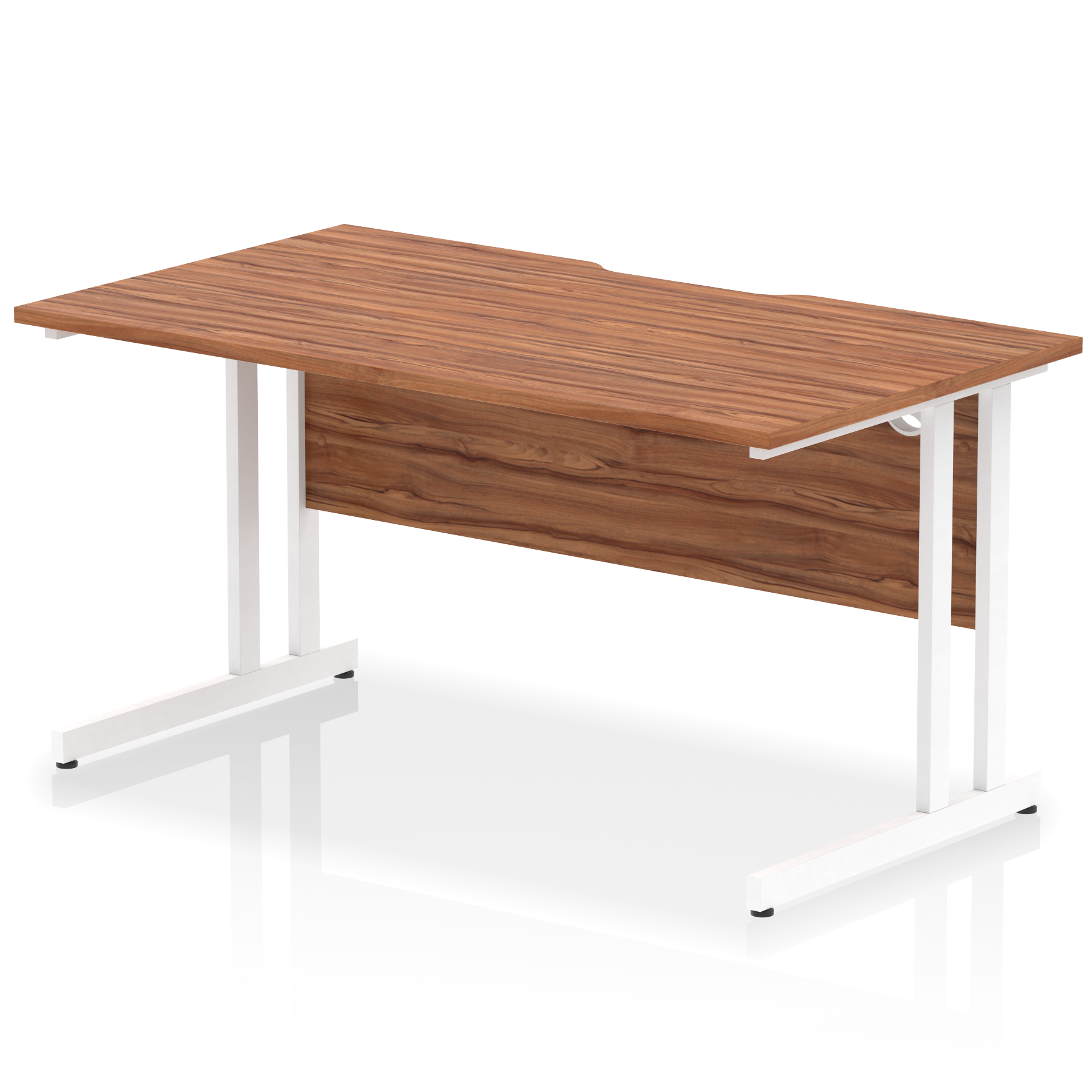 Impulse Scalloped Edge 1400mm Straight Desk Cantilever Leg