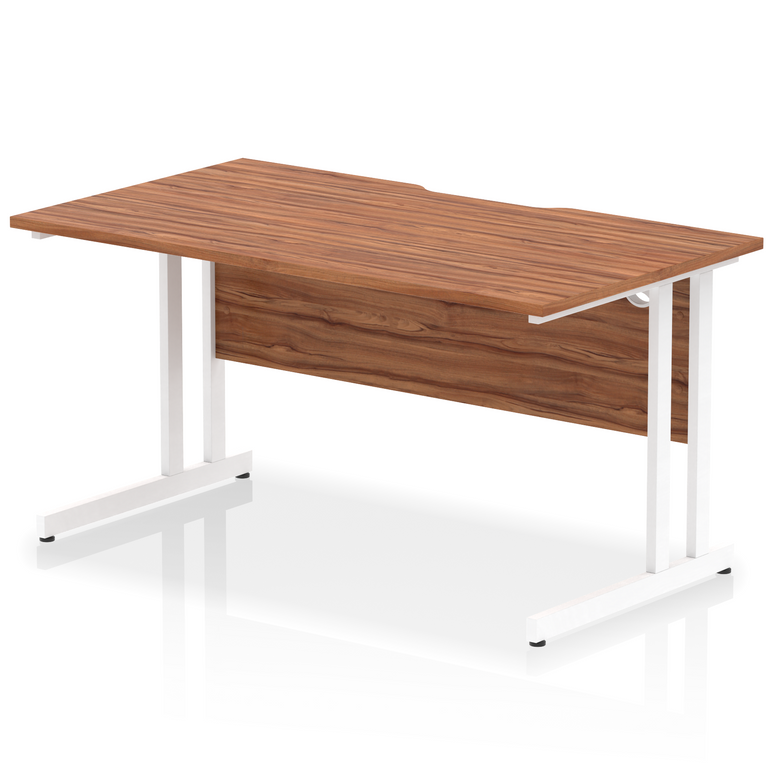 Impulse Scalloped Edge 1400mm Straight Desk Cantilever Leg