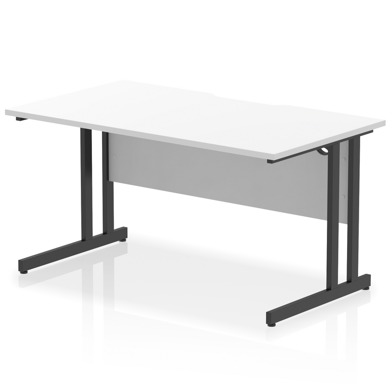 Impulse Scalloped Edge 1400mm Straight Desk Cantilever Leg