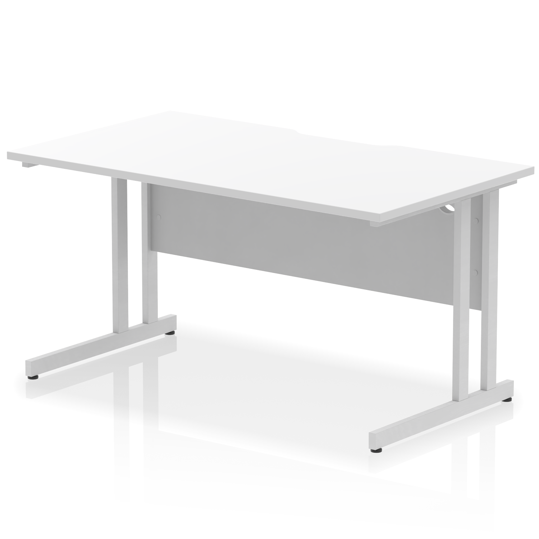 Impulse Scalloped Edge 1400mm Straight Desk Cantilever Leg