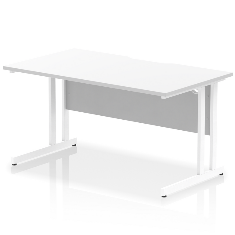 Impulse Scalloped Edge 1400mm Straight Desk Cantilever Leg