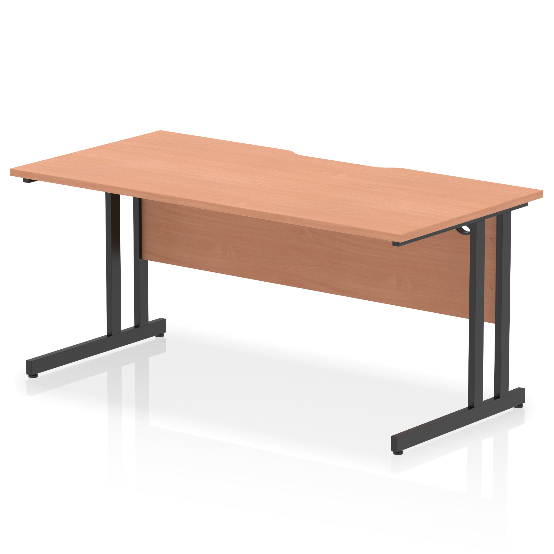 Impulse Scalloped Edge 1600mm Straight Desk Cantilever Leg