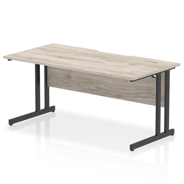 Impulse Scalloped Edge 1600mm Straight Desk Cantilever Leg