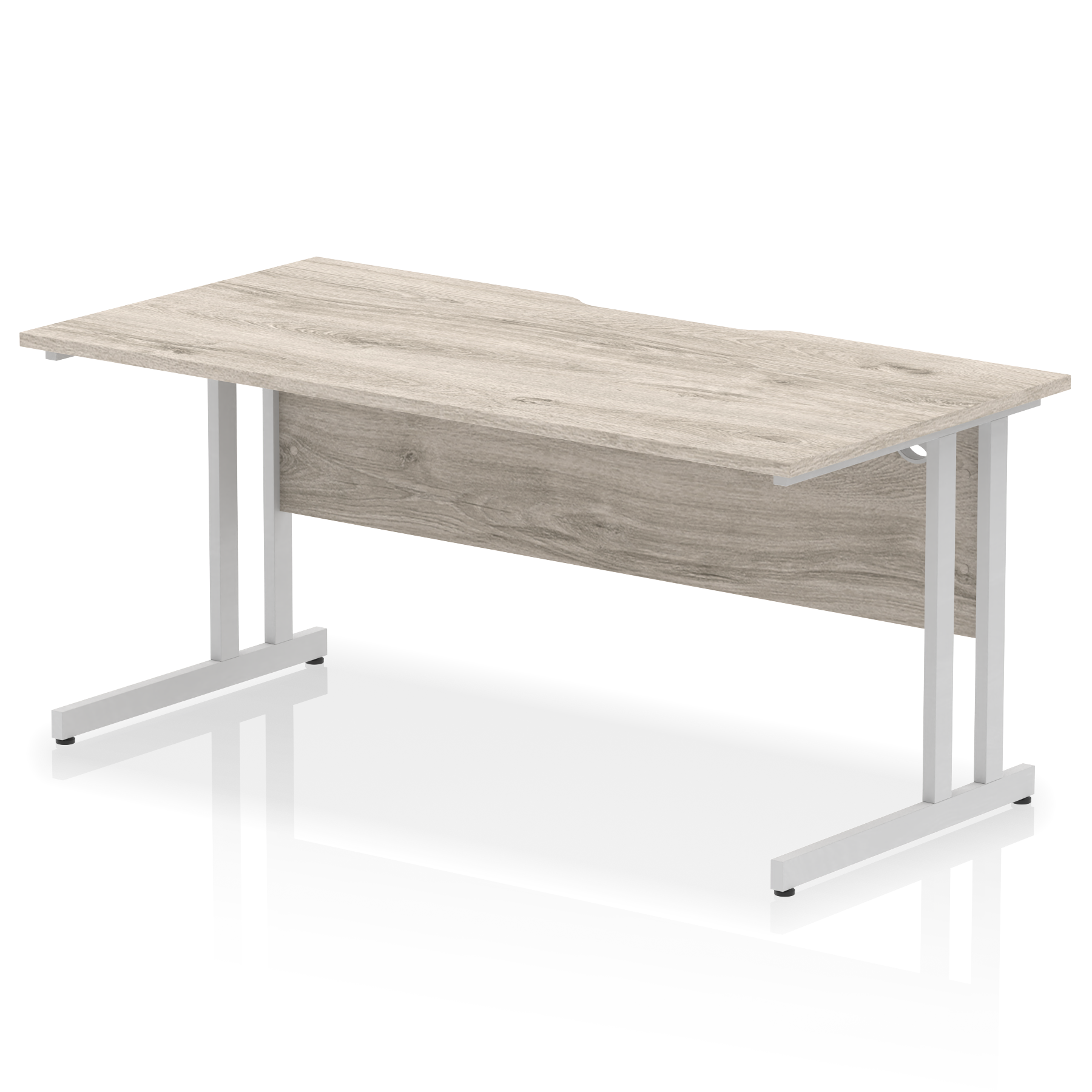 Impulse Scalloped Edge 1600mm Straight Desk Cantilever Leg