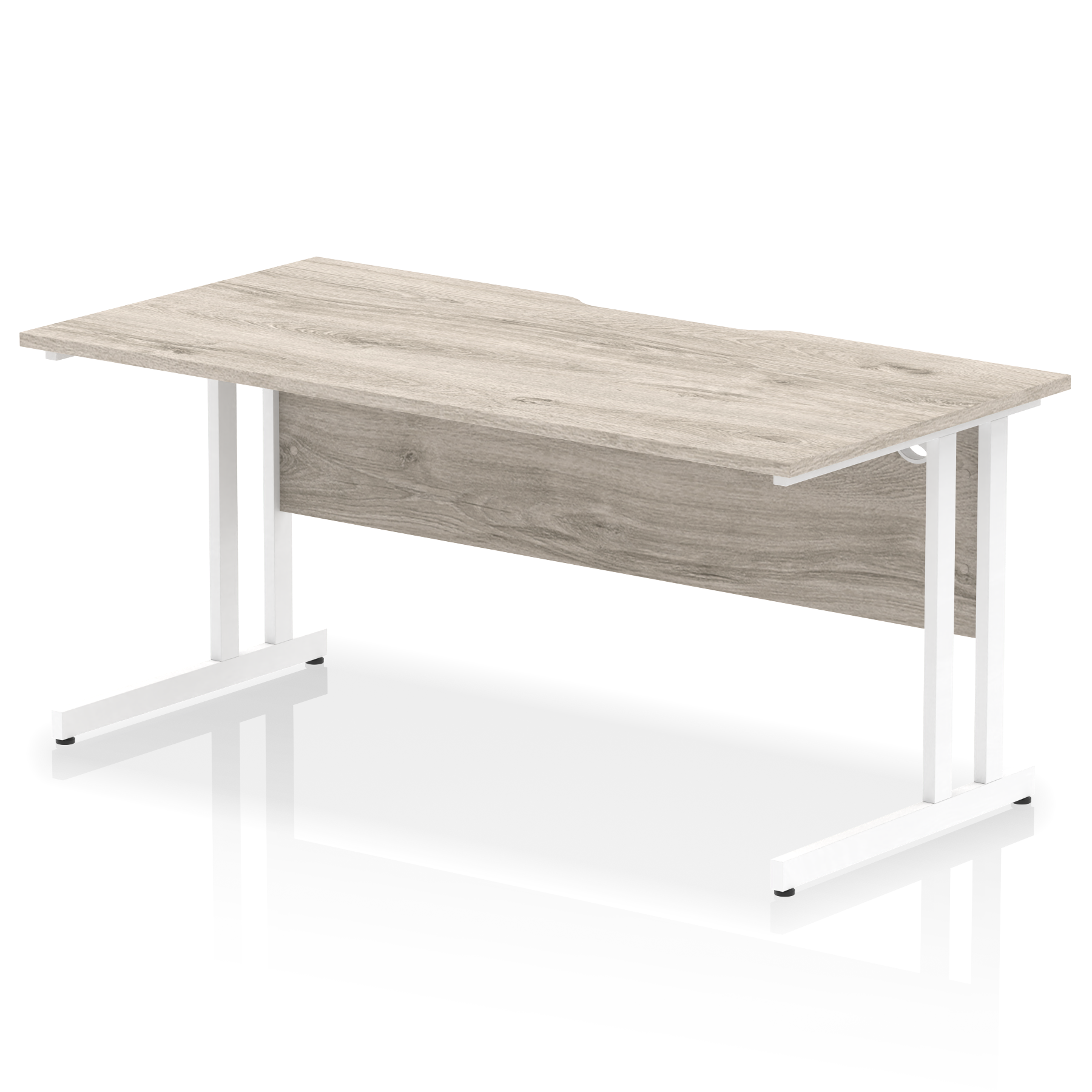 Impulse Scalloped Edge 1600mm Straight Desk Cantilever Leg