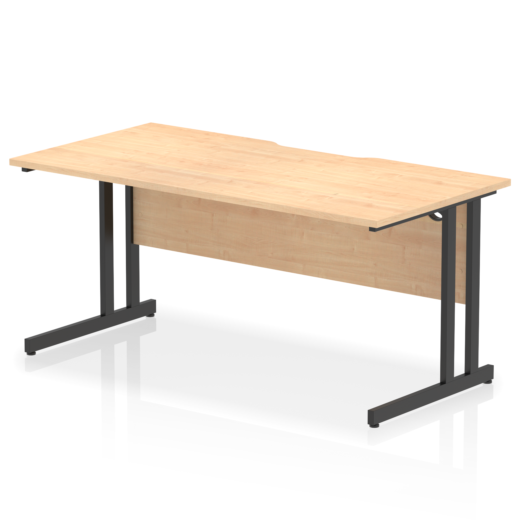 Impulse Scalloped Edge 1600mm Straight Desk Cantilever Leg