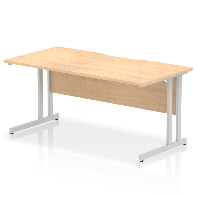 Impulse Scalloped Edge 1600mm Straight Desk Cantilever Leg