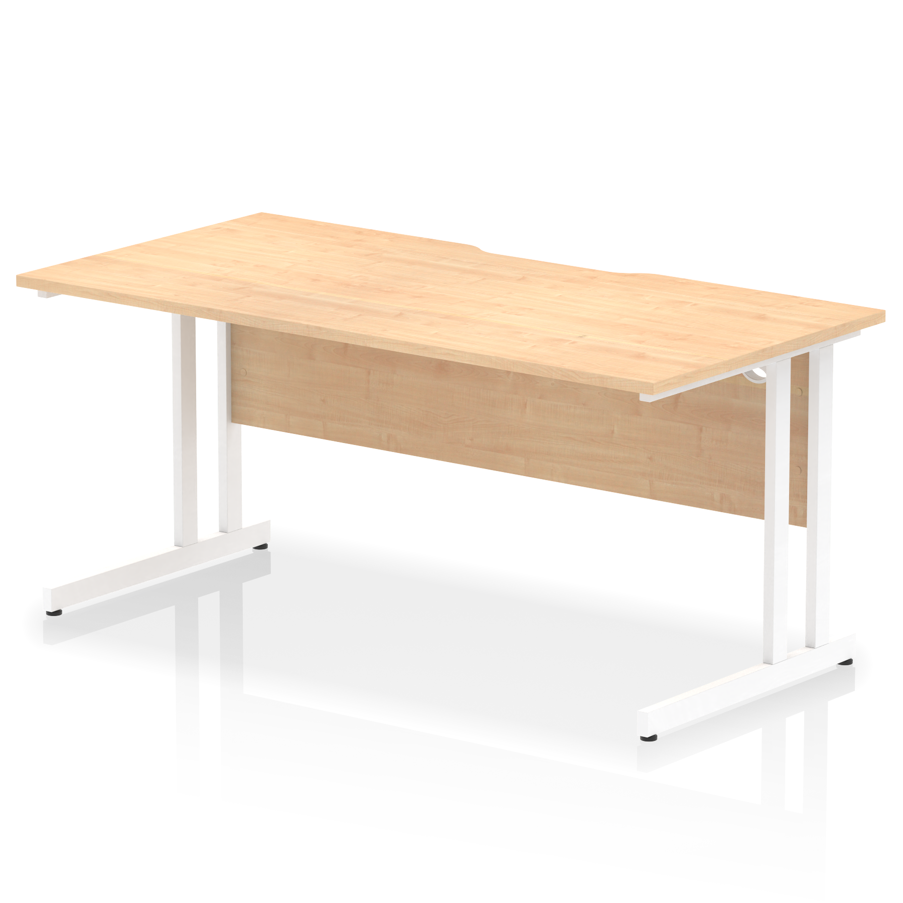 Impulse Scalloped Edge 1600mm Straight Desk Cantilever Leg