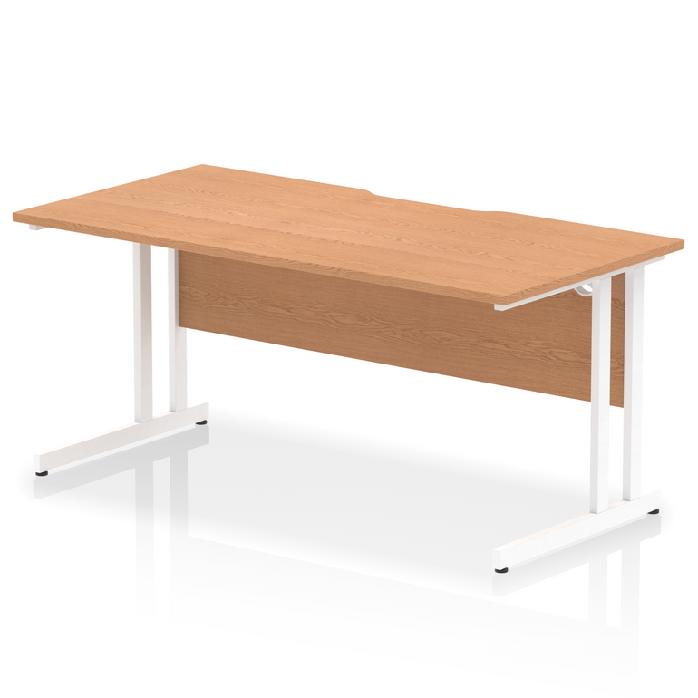 Impulse Scalloped Edge 1600mm Straight Desk Cantilever Leg