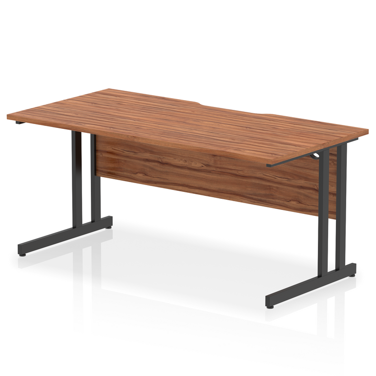 Impulse Scalloped Edge 1600mm Straight Desk Cantilever Leg