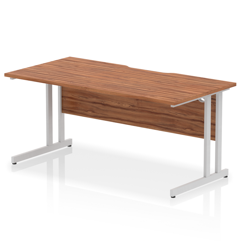 Impulse Scalloped Edge 1600mm Straight Desk Cantilever Leg