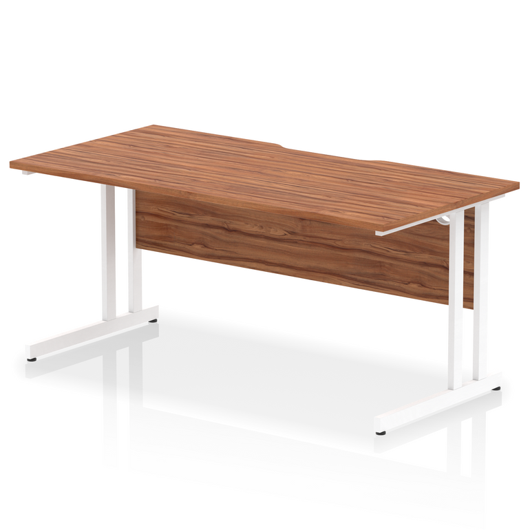 Impulse Scalloped Edge 1600mm Straight Desk Cantilever Leg