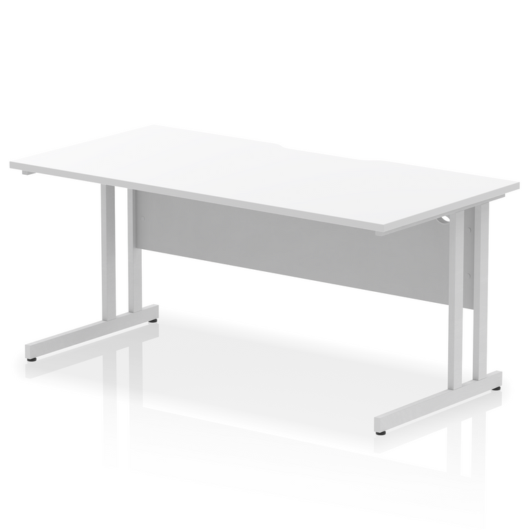 Impulse Scalloped Edge 1600mm Straight Desk Cantilever Leg