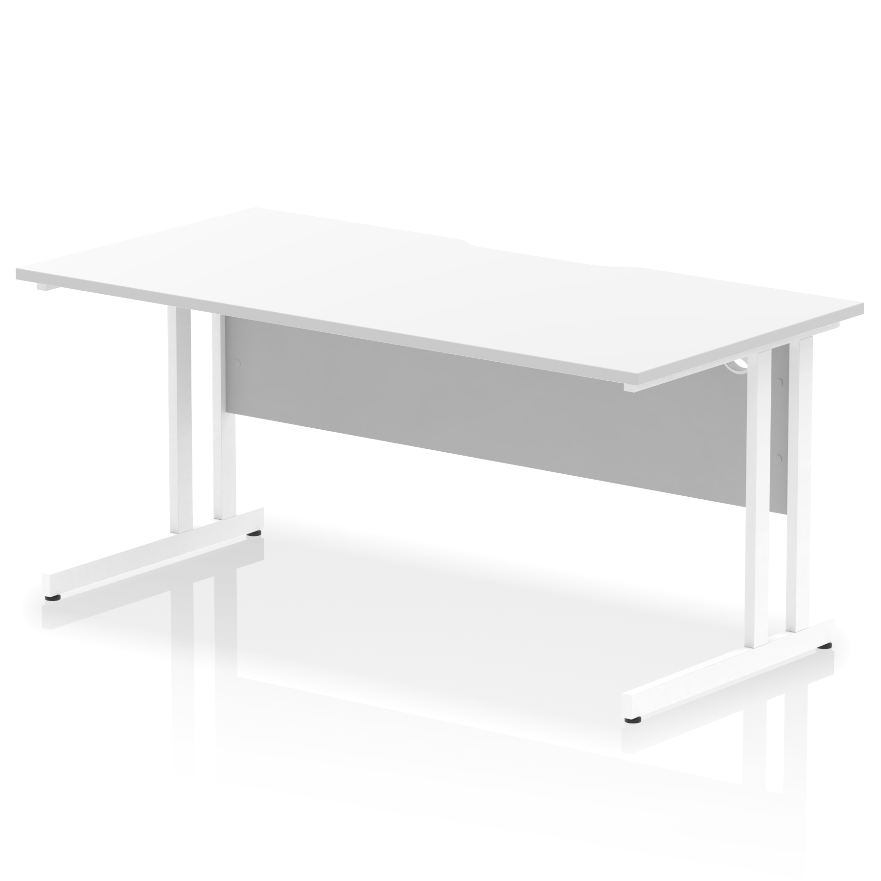 Impulse Scalloped Edge 1600mm Straight Desk Cantilever Leg