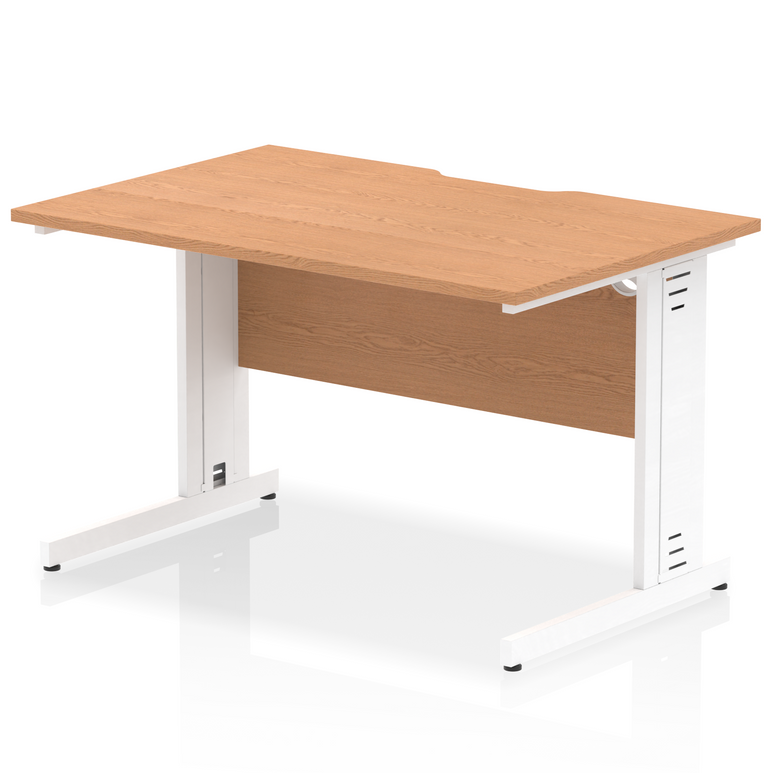 Impulse Scalloped Edge 1200mm Straight Desk Cable Managed Leg