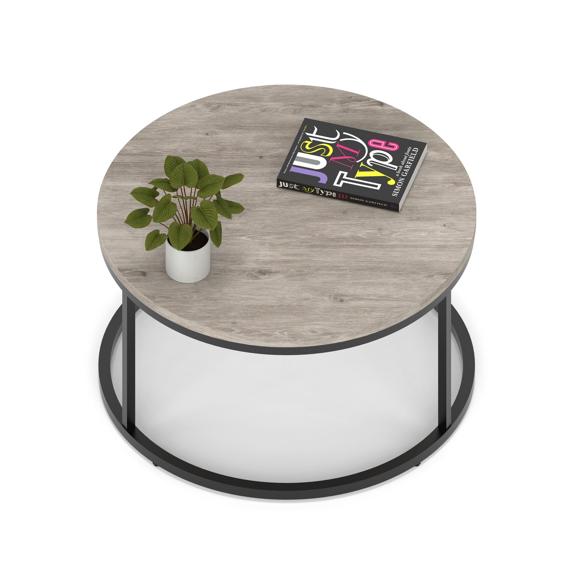 Impulse Round Coffee Table With Metal Frame