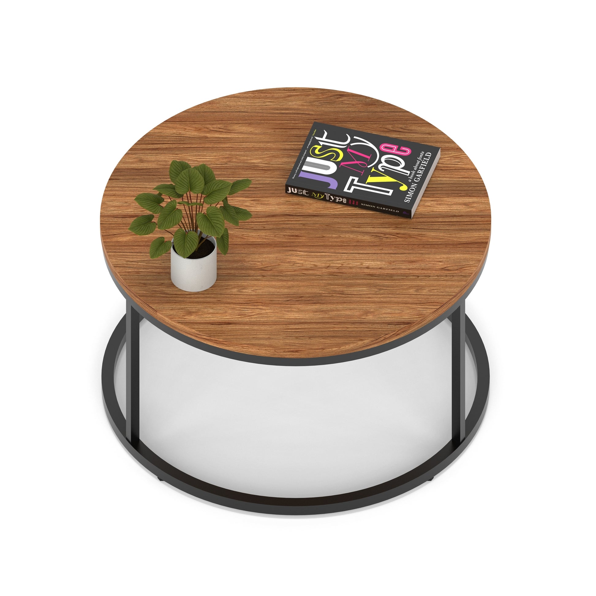 Impulse Round Coffee Table With Metal Frame