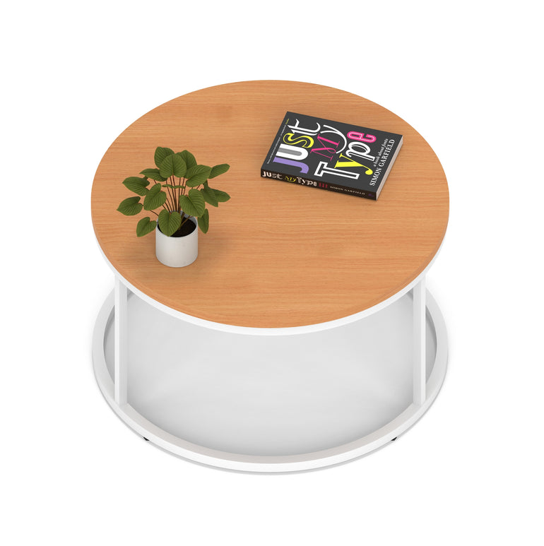 Impulse Round Coffee Table With Metal Frame