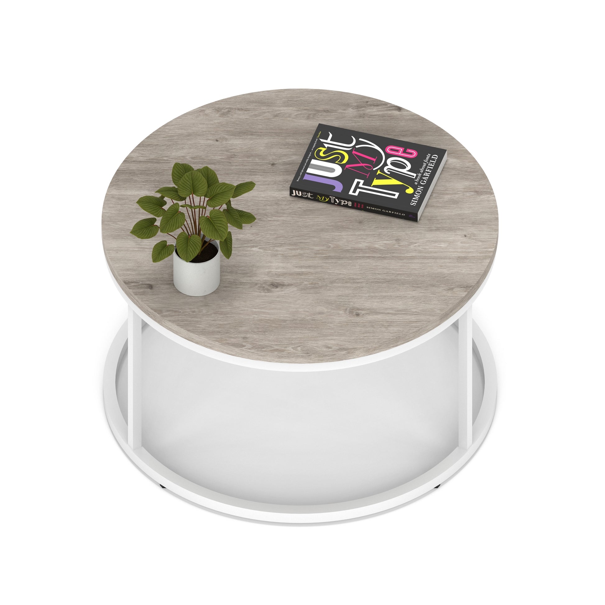 Impulse Round Coffee Table With Metal Frame