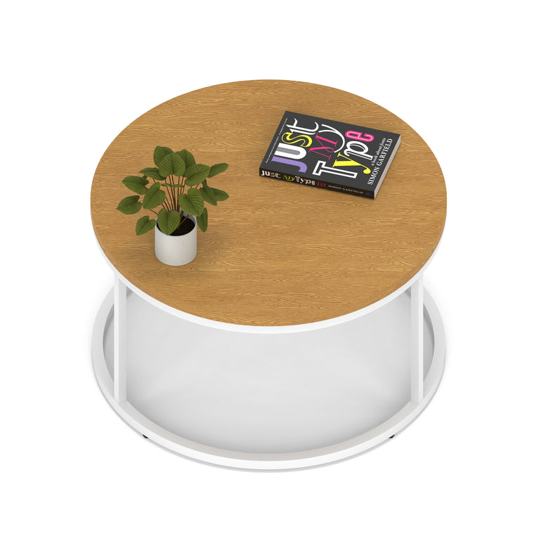 Impulse Round Coffee Table With Metal Frame