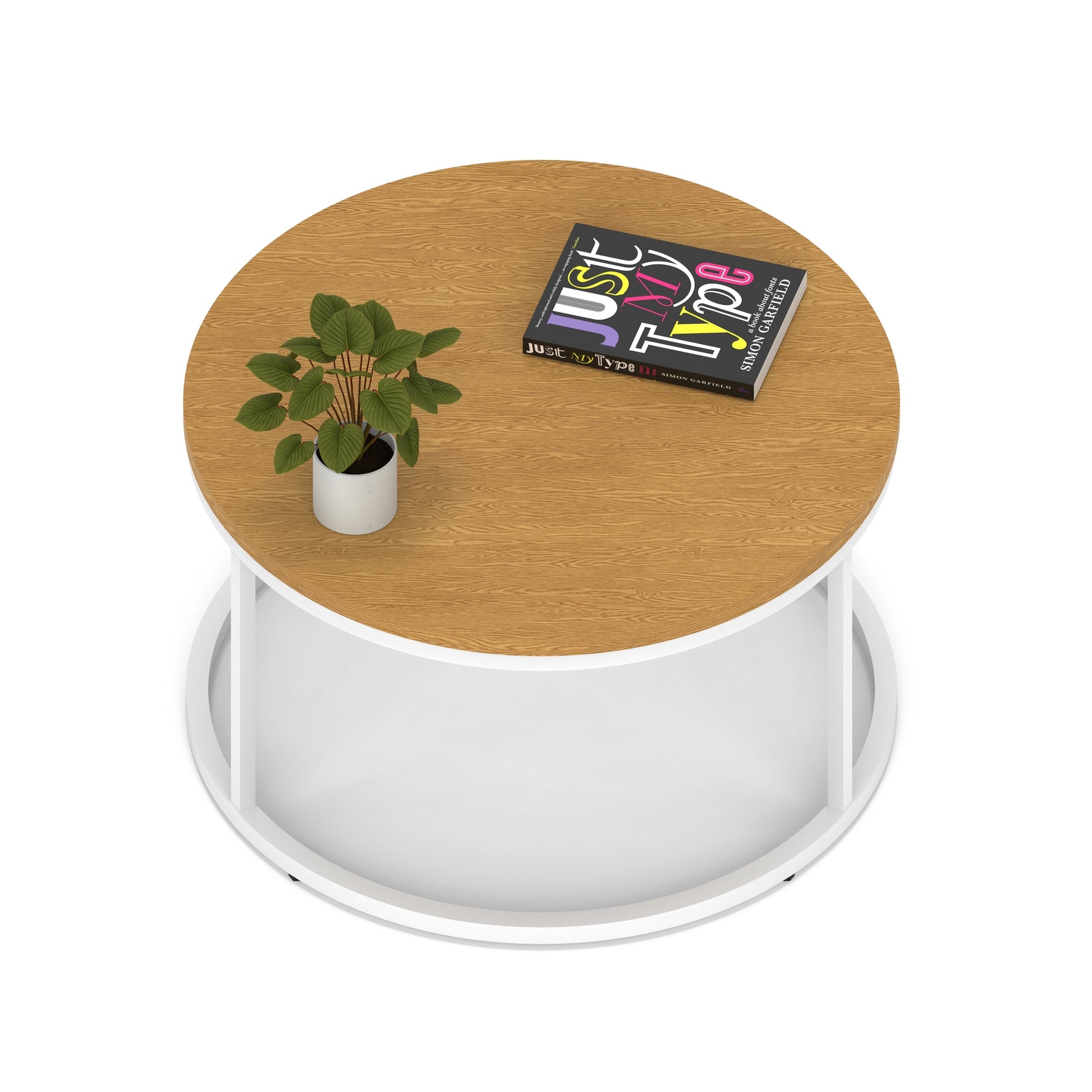 Impulse Round Coffee Table With Metal Frame