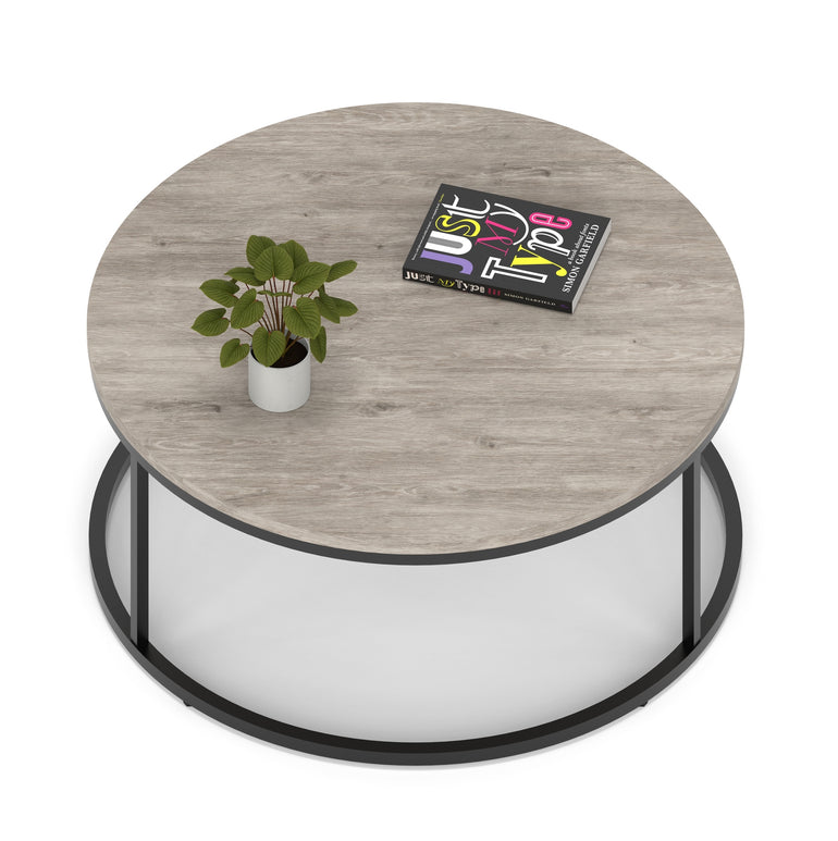 Impulse Round Coffee Table With Metal Frame