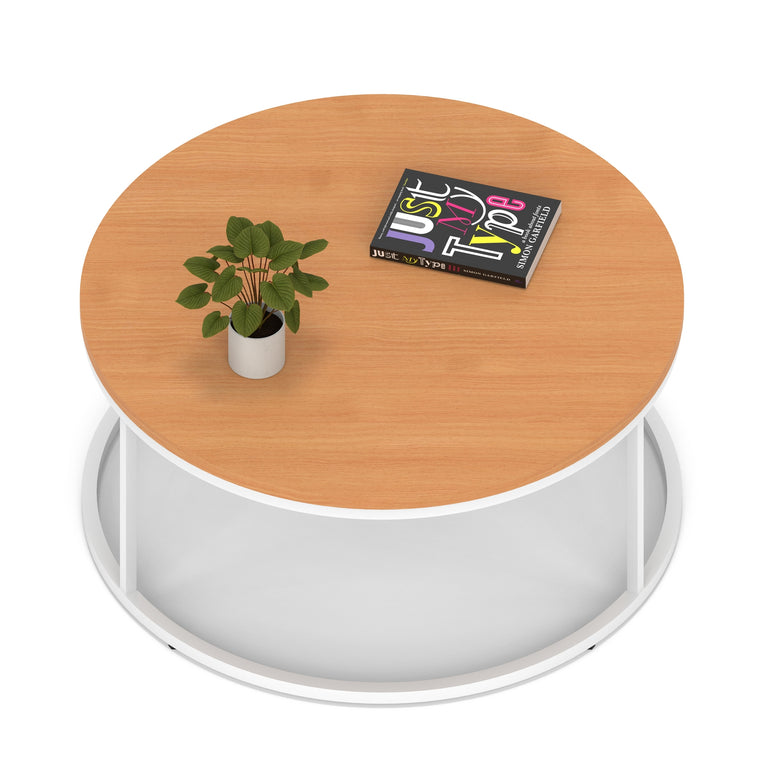 Impulse Round Coffee Table With Metal Frame