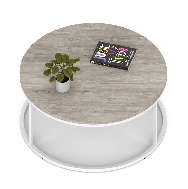 Impulse Round Coffee Table With Metal Frame